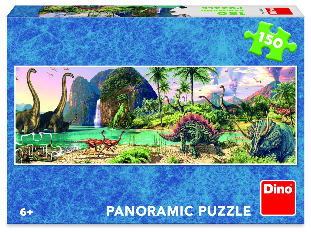 Levně Puzzle Dinosauři u jezera 150 dílků panoramic - Dino