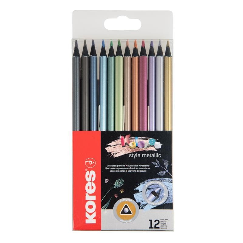 Product detail of Kores Kolores Style Metallic trojhranné pastelky 12 ks
