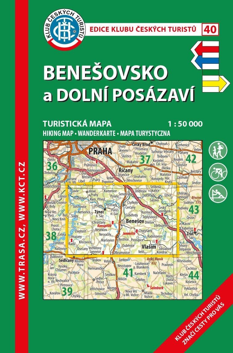 Levně KČT 40 Benešovsko,dolní Posázaví 1: 50 000 / 9.vydání 2022