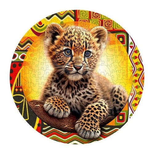 Levně Dřevěné puzzle Malý roztomilý leopard 250 dílků EKO