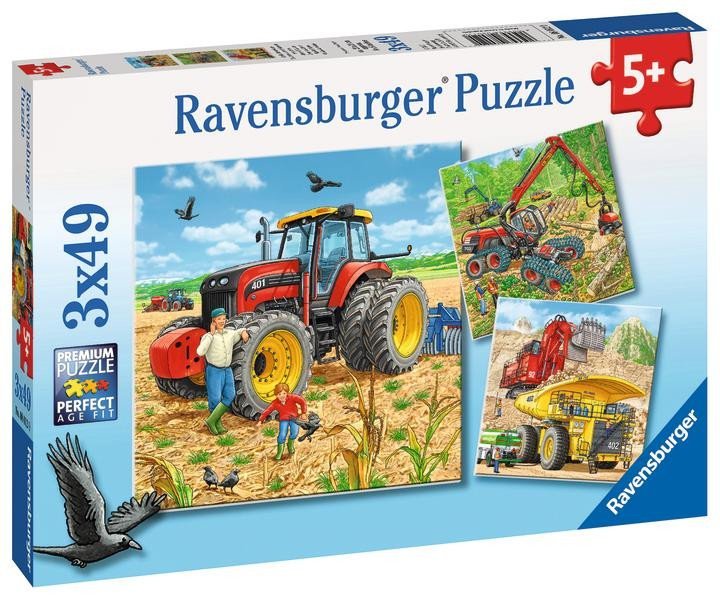 Levně Ravensburger Puzzle - Zemědělské stroje 3x49 dílků