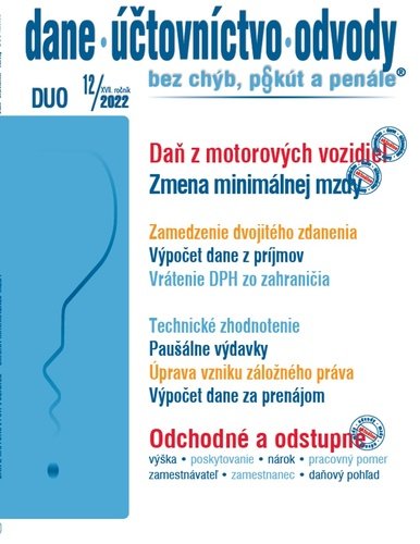 Levně DUO 12/2022 – Daň z motorových vozidiel