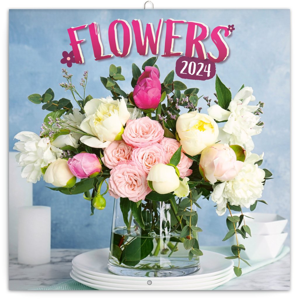 Levně Kalendář 2024 poznámkový: Květiny, 30 × 30 cm