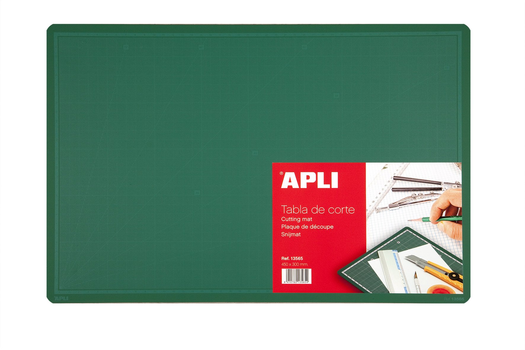 Levně APLI řezací podložka víceúčelová, oboustranná, 450 x 300 mm, PVC, zelená