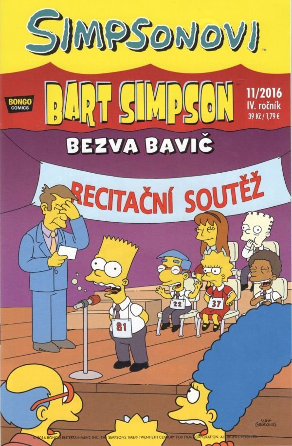 Levně Simpsonovi - Bart Simpson 11/2016 - Bezva bavič - autorů kolektiv