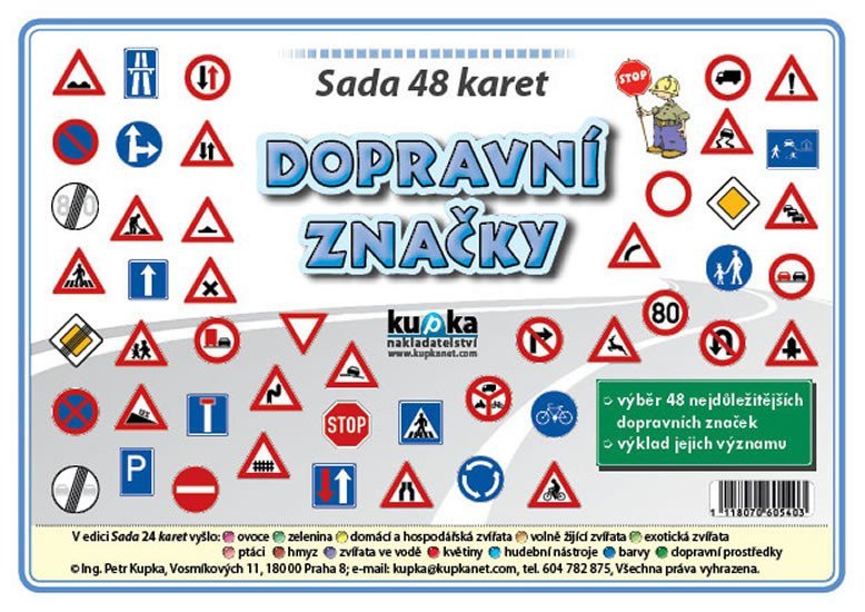Sada 48 malých karet (A7) - dopravní značky - Petr Kupka