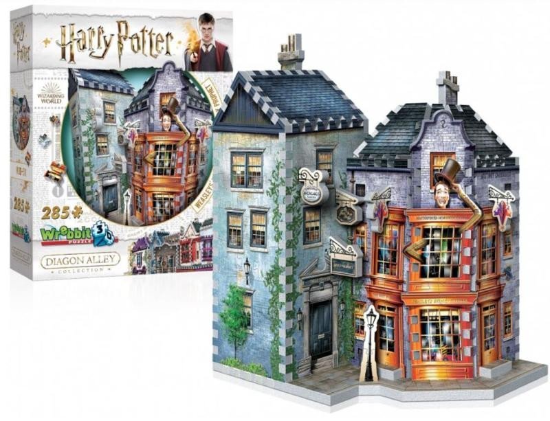 Levně Puzzle 3D Harry Potter: Kratochvílné a kouzelnické kejkle a Denní věštec 285 dílků