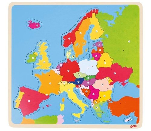 Dřevěné puzzle Mapa Evropy 35 dílků