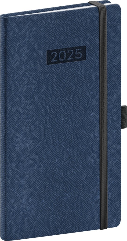 Levně Kapesní diář Diario 2025, tmavě modrý, 9 × 15,5 cm