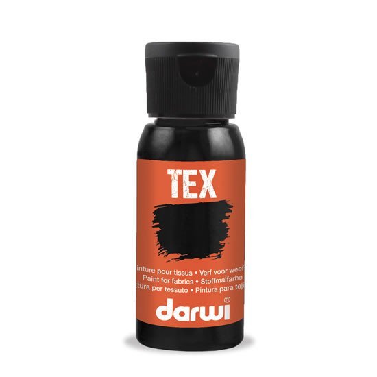 Levně DARWI TEX barva na textil - Černá 50 ml