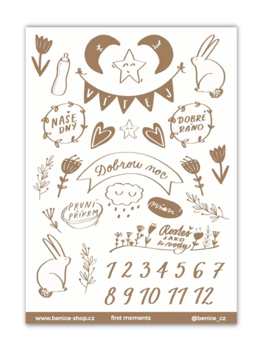 Product detail of Be Nice Samolepky k fotoalbu: First Moments (béžové)