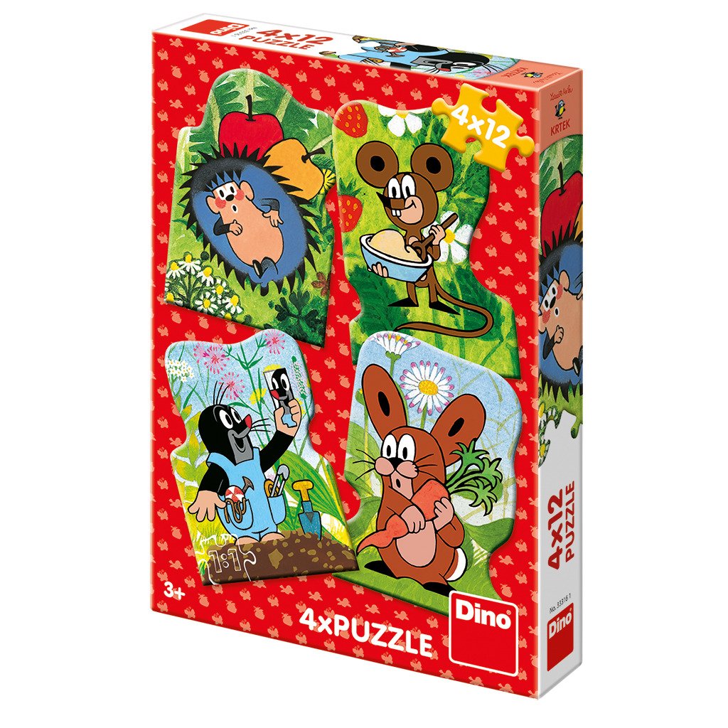 Krtek a kamarádi: puzzle 4x12 dílků - Dino