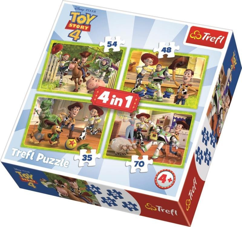 Levně Trefl Puzzle Toy Story 4 - Příběh hraček 4v1 (35,48,54,70 dílků)