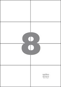 Levně Spoko samolepicí etikety, 105 x 74 mm, papír/A4, bílé