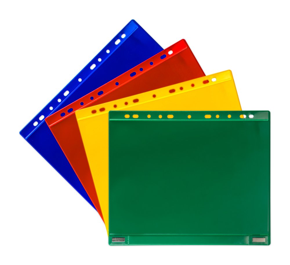 Levně djois kapsy na dokumenty s euroděrováním a magnetem, A4, zelená, 5 ks