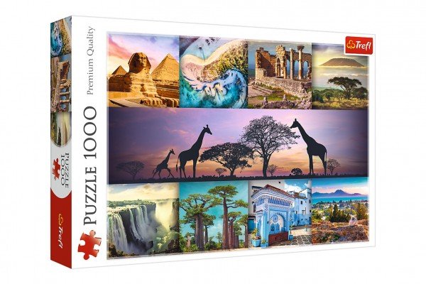 Levně Puzzle Koláž Afrika 1000 dílků 68,3x48cm v krabici 40x27x6cm