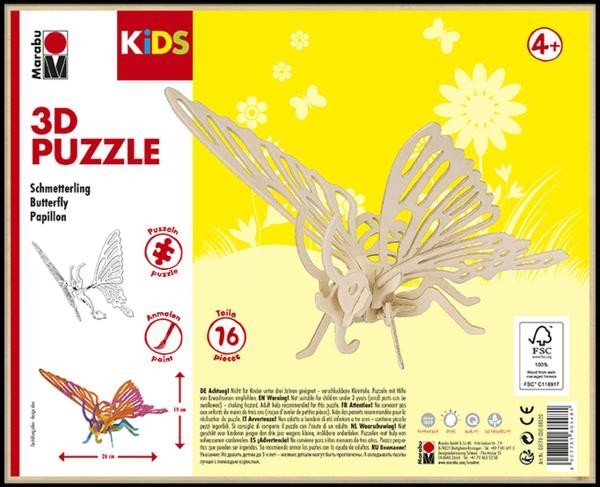 Levně Marabu KiDS 3D Puzzle - Butterfly