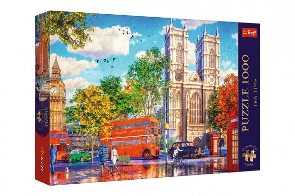 Levně Puzzle Premium Plus - Čajový čas: Pohled na Londýn 1000 dílků 68,3x48cm v krabici 40x27x6cm