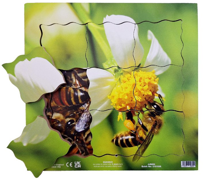 Levně Just Jigsaws 600 Včela a její životní cyklus - dřevěné vrstvené puzzle 19 dílů