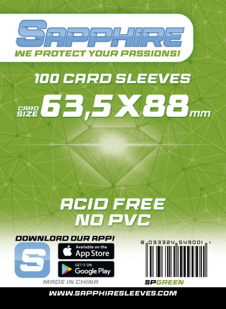 Levně Sapphire Green - 100x Standard Card Game (63,5x88mm)