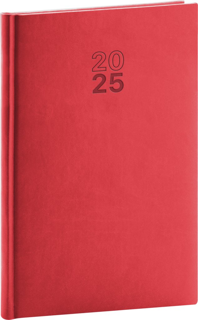 Levně Týdenní diář Aprint 2025, červený, 15 × 21 cm