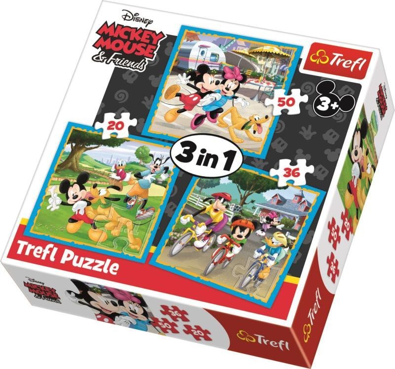 Levně Trefl Puzzle Mickey Mouse a přátelé 3v1 (20,36,50 dílků)