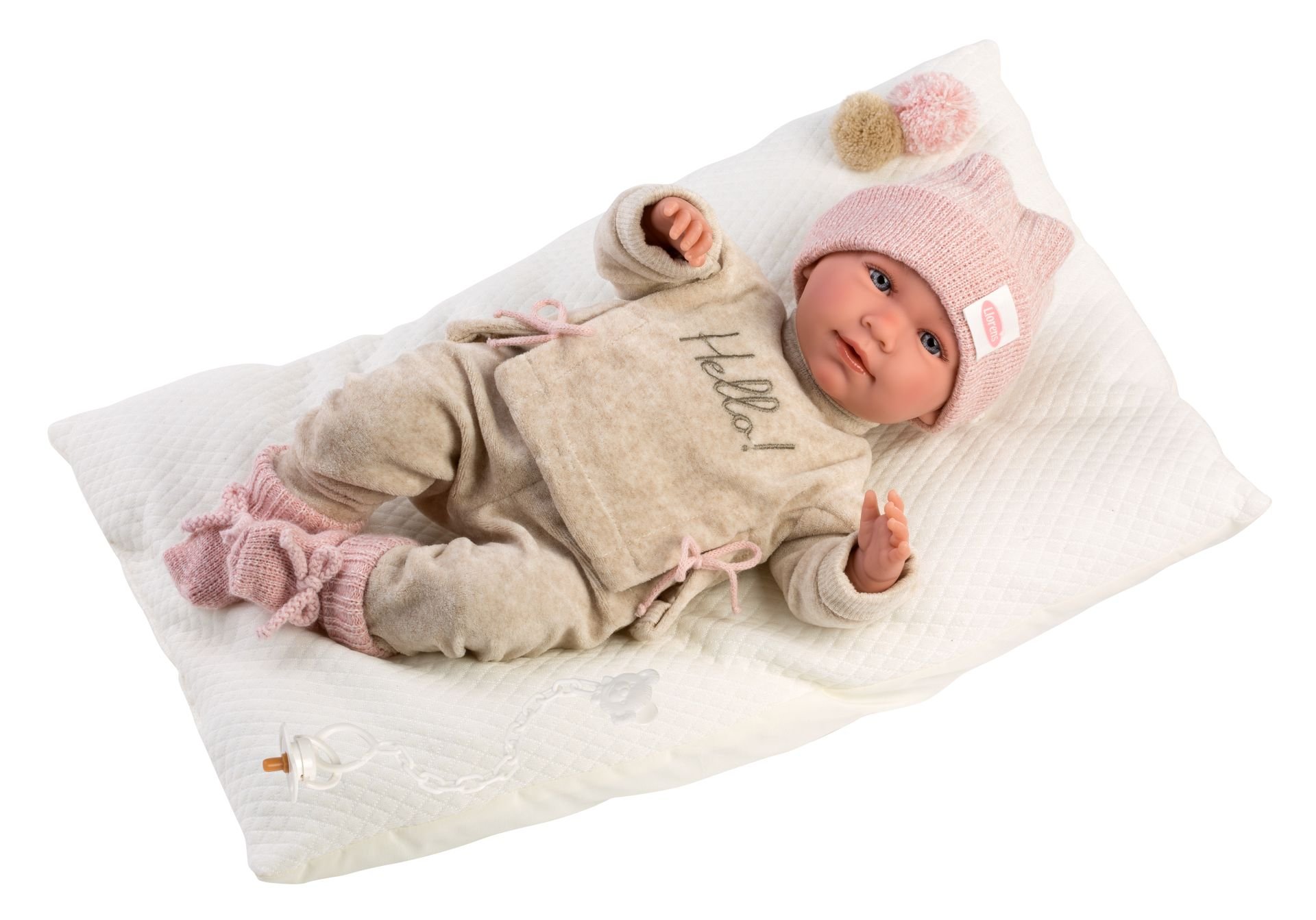 Llorens 74020 NEW BORN - realistická panenka miminko se zvuky a měkkým látkovým tělem - 42 cm