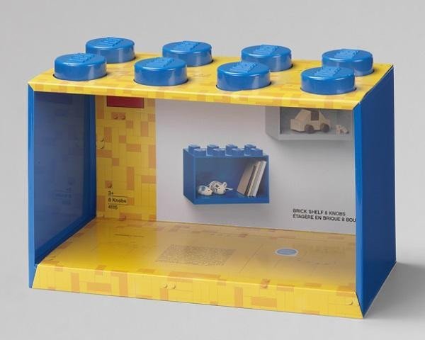 Police nástěnná LEGO Brick 8 - modrá