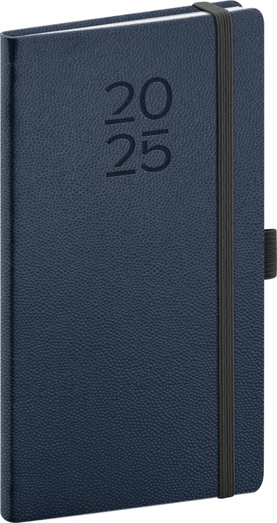 Diář 2025: Vellum - modrý, kapesní, 9 × 15,5 cm