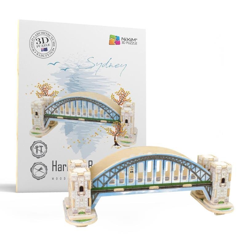 Levně NiXiM Dřevěné 3D puzzle - Harbour Bridge