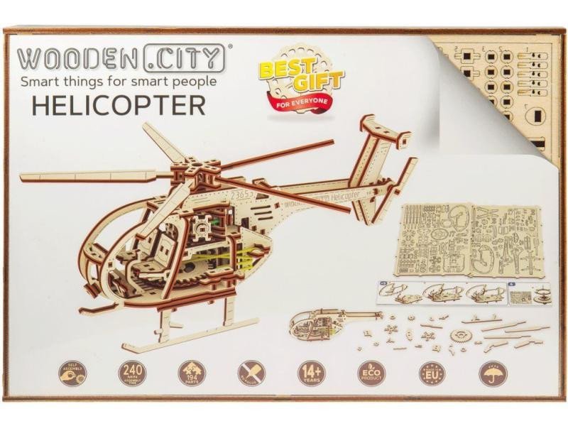 Levně Wooden City Puzzle 3D Helikoptéra, dřevěné