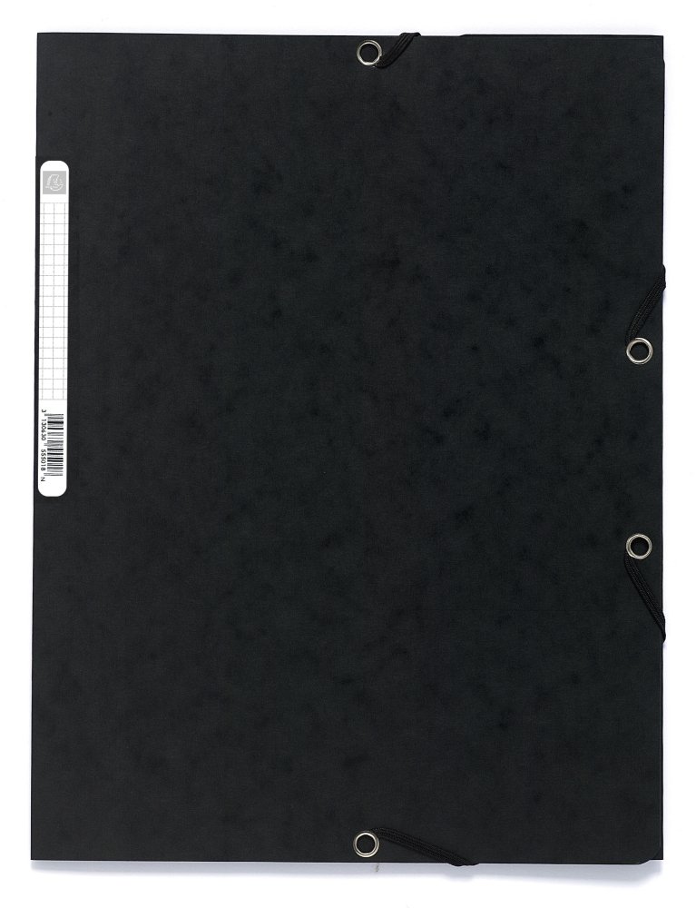 Levně Exacompta spisové desky s gumičkou a štítkem, A4 maxi, prešpán, černé