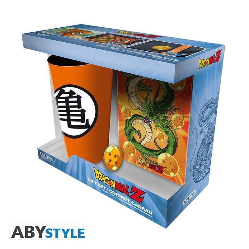 Levně Dragon Ball Z Dárkový set (Sklenice, Odznáček, Zápisník A6)