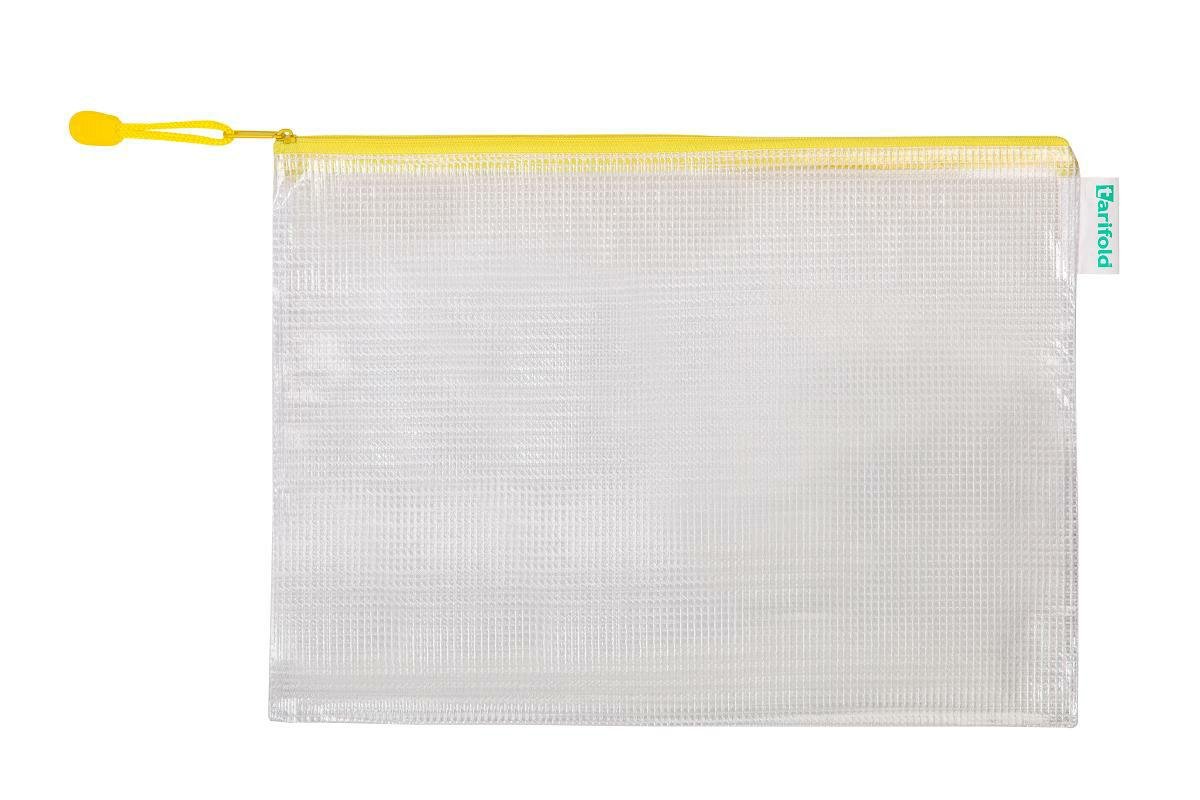 Levně djois obálka se zipem, A4, PVC síťovina, žlutá, 8 ks