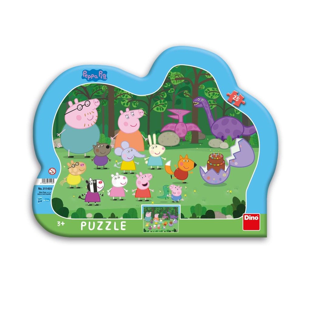 Puzzle v rámu Peppa Pig 25 dílků - Dino