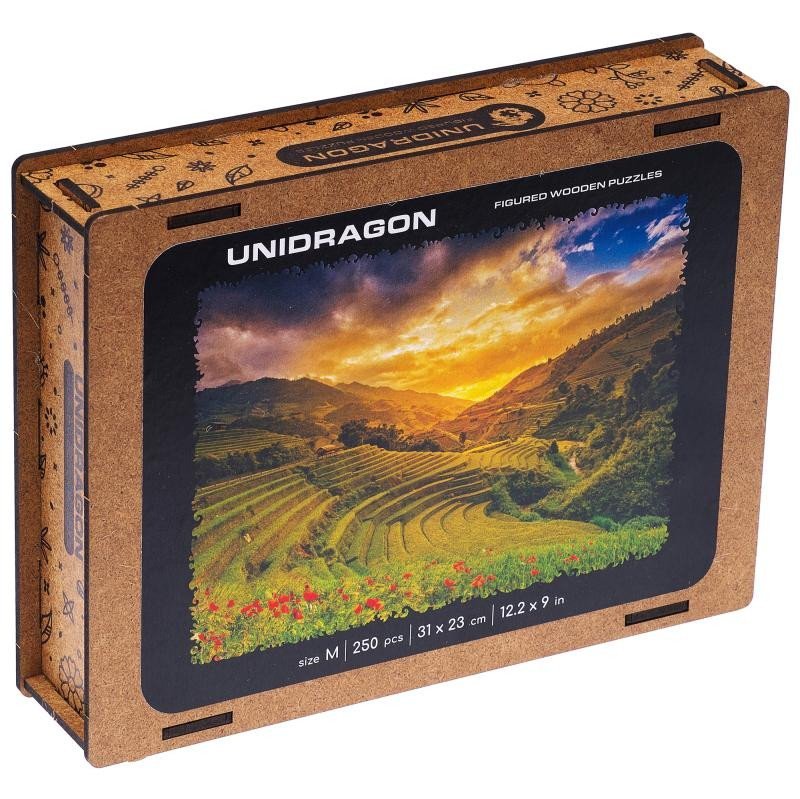 Levně Unidragon dřevěné puzzle - Rýžové pole velikost L