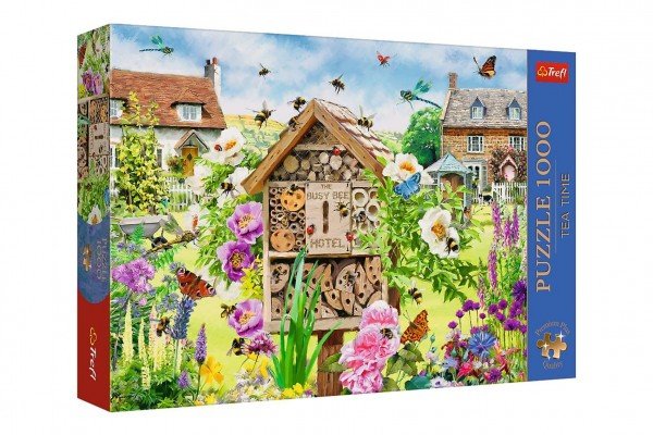 Levně Puzzle Premium Plus - Čajový čas: Domeček pro včelky 1000 dílků 68,3x48cm v krabici 40x27x6cm