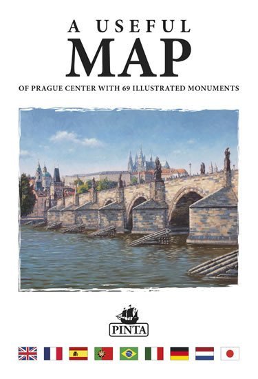 Levně A USEFUL MAP - Praktická mapa centra Prahy s 69 ilustracemi historických památek (stříbrná) - Daniel Pinta