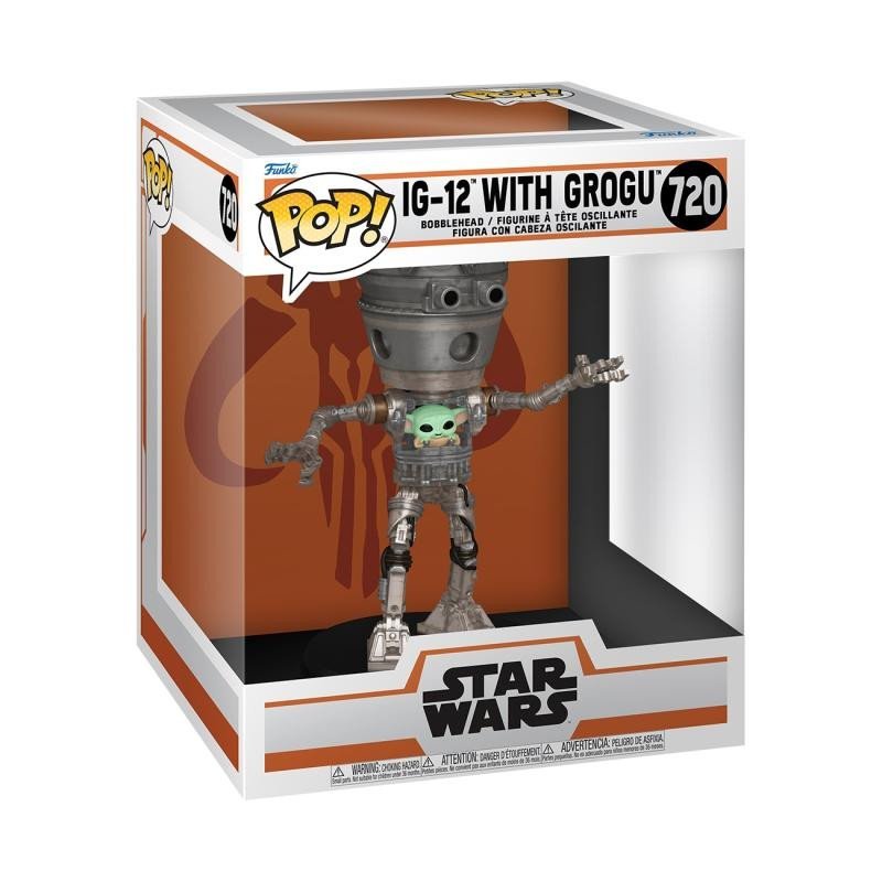 Levně Funko POP Deluxe: Mandalorian - IG-12 with Grogu