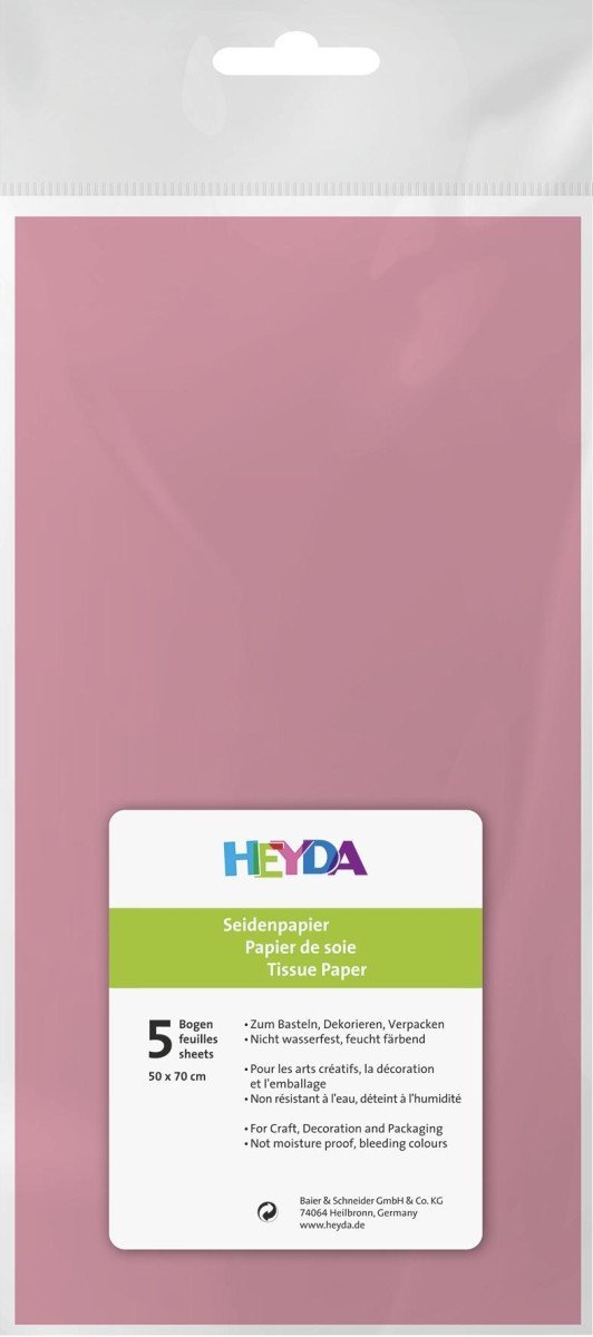 Levně HEYDA Hedvábný papír 50 x 70 cm - růžový 5 ks