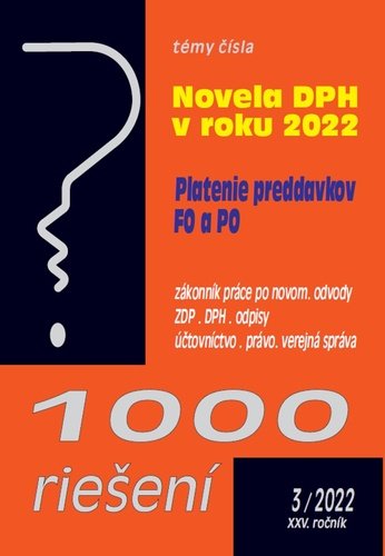 Levně 1000 riešení 3/2022 – Novela zákona o DPH