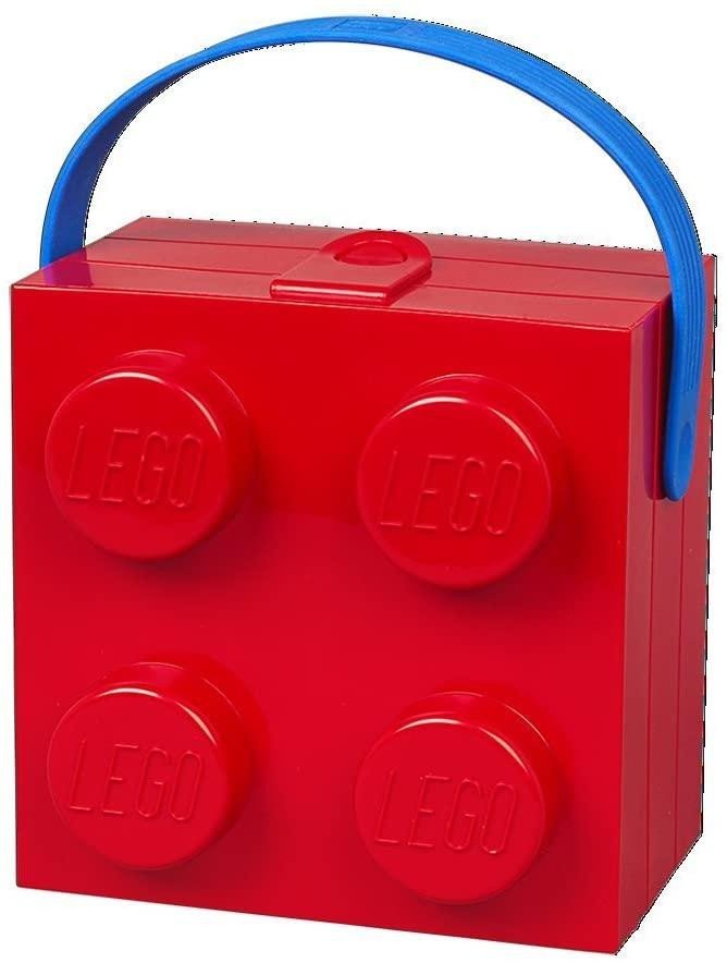 Levně Svačinový box LEGO s rukojetí - červený