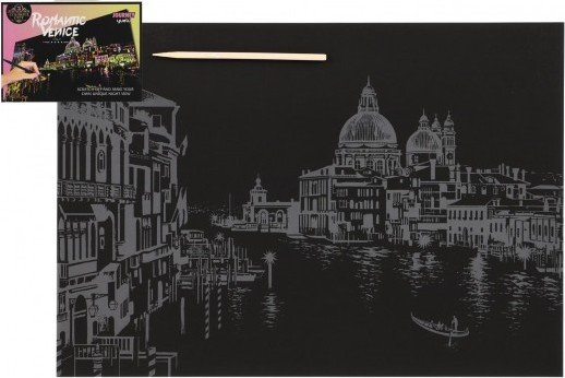 Levně Škrabací obrázek duhový Benátky 40,5x28,5cm A3 v sáčku