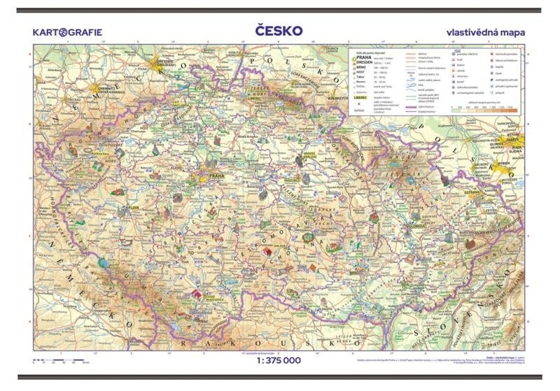 Product detail of Česko - vlastivědná školní nástěnná mapa 1:375 000, 2.  vydání