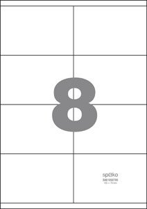 Levně Spoko samolepicí etikety, 105 x 70 mm, papír/A4, bílé