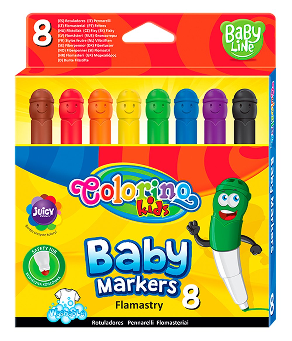 Colorino fixy dětské Smile, s kulatou špičkou, 8 barev