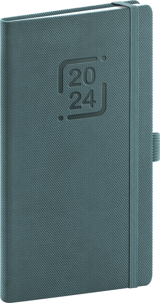 Levně Diář 2024: Catanella - modrošedý, kapesní, 9 × 15,5 cm