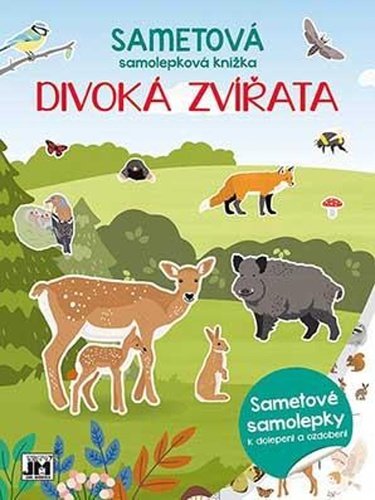 Levně Sametová samolepková knížka Divoká zvířata