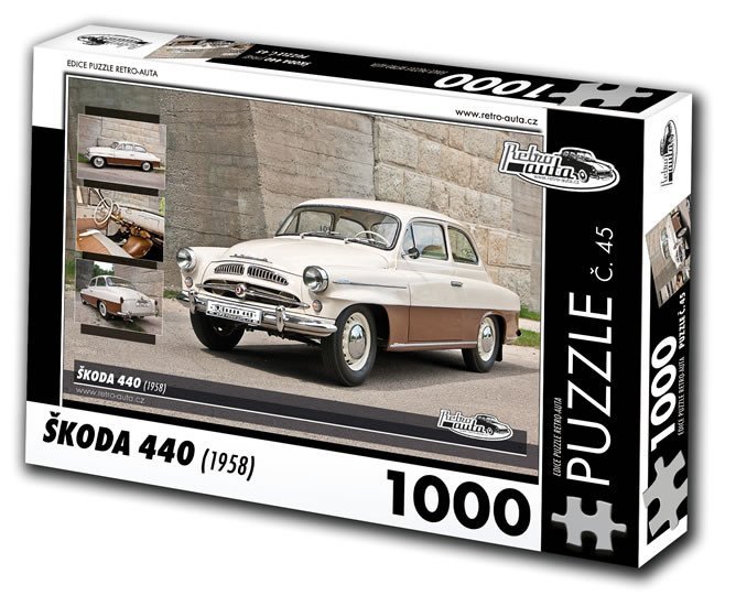 Retro auta Puzzle č. 45 - ŠKODA 440 (1958) - 1000 dílků
