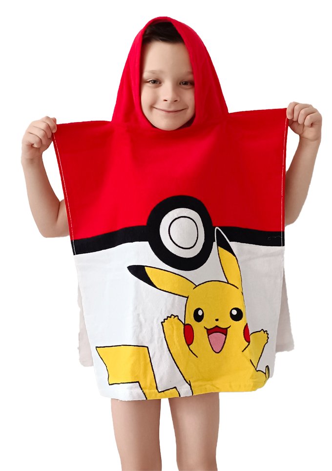 Levně Dětské pončo Pokémon Pokéball a Pikachu